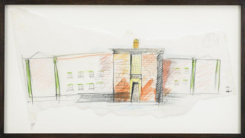 Ontwerp Bonnefantenmuseum: schetsontwerp voorgevel