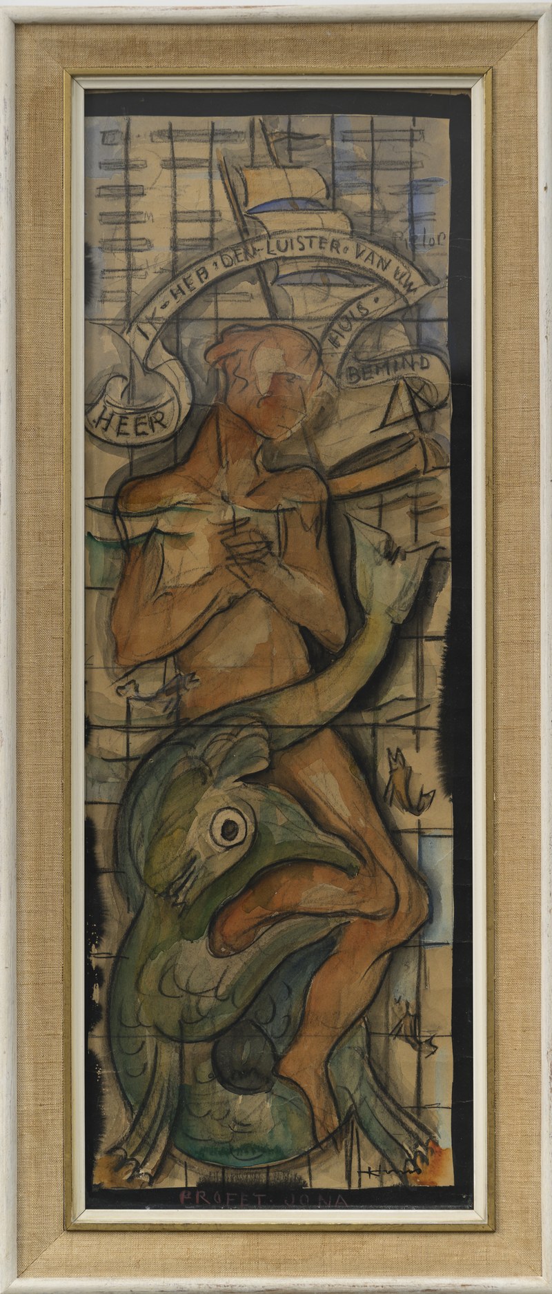 Profeet Jona (deel glas-in-lood ontwerp)