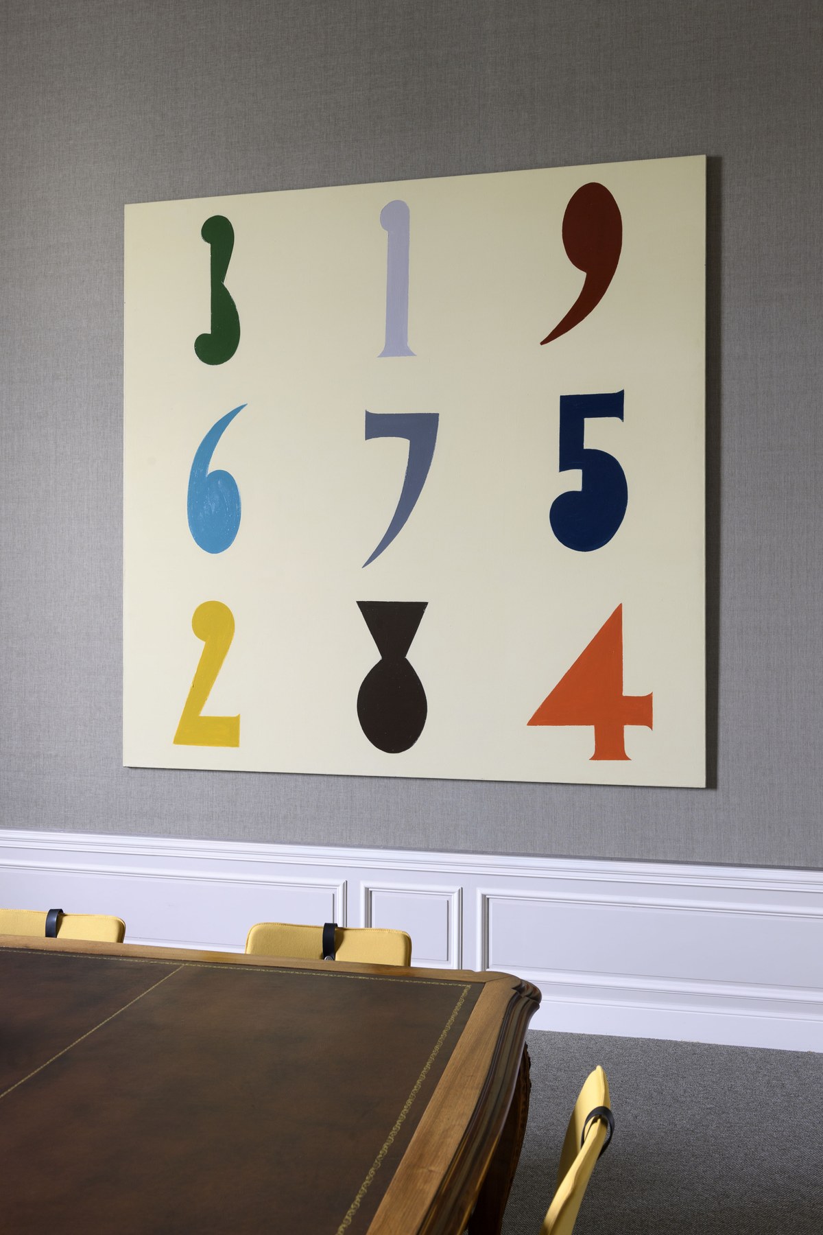 Fons Haagmans, Groot cijferschilderij 1, 1987, acryl en latex op doek, Inventarisnummer:  1003542. Collectie Bonnefanten. Foto Mike Bink